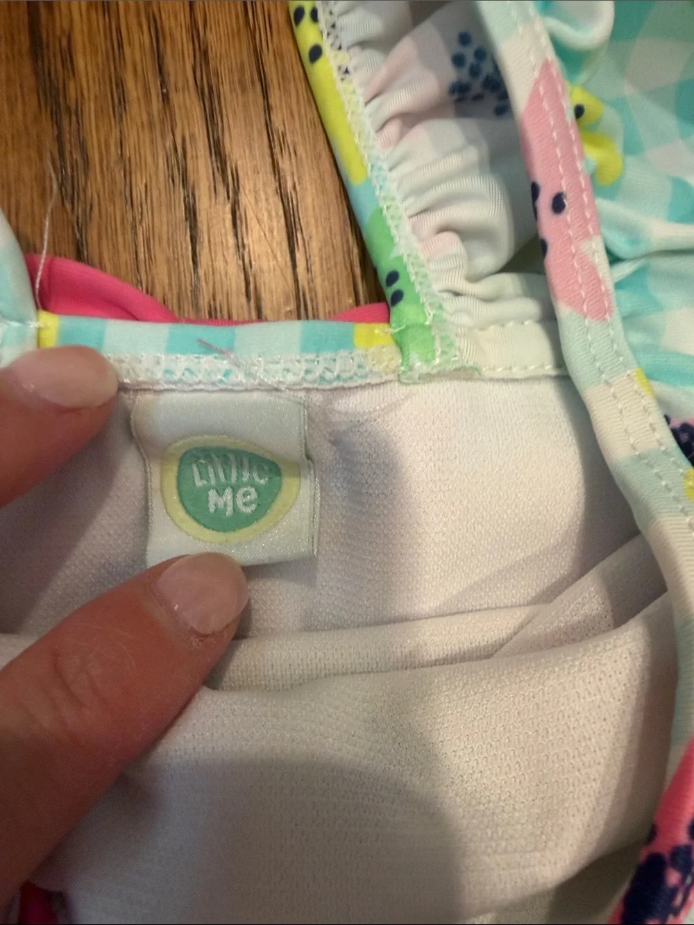 Little Me Floral Ruffle Two-Piece Bikini - Aqua, Pink & Yellow